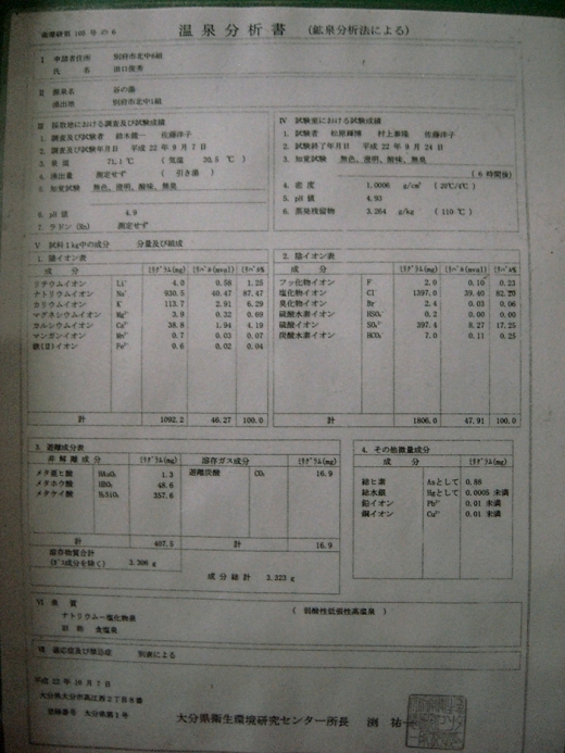 100　谷の湯 温泉分析書　鉄輪温泉共同湯　温泉ソムリエぐっち.jpg