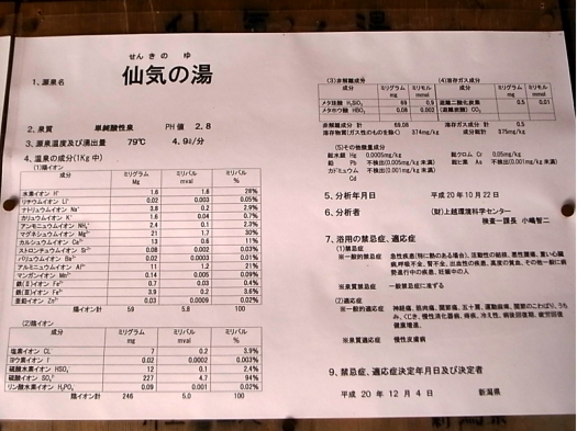 94 温泉分析書　仙気の湯　蓮華温泉　【源泉かけ流しどっとねっと】.jpg